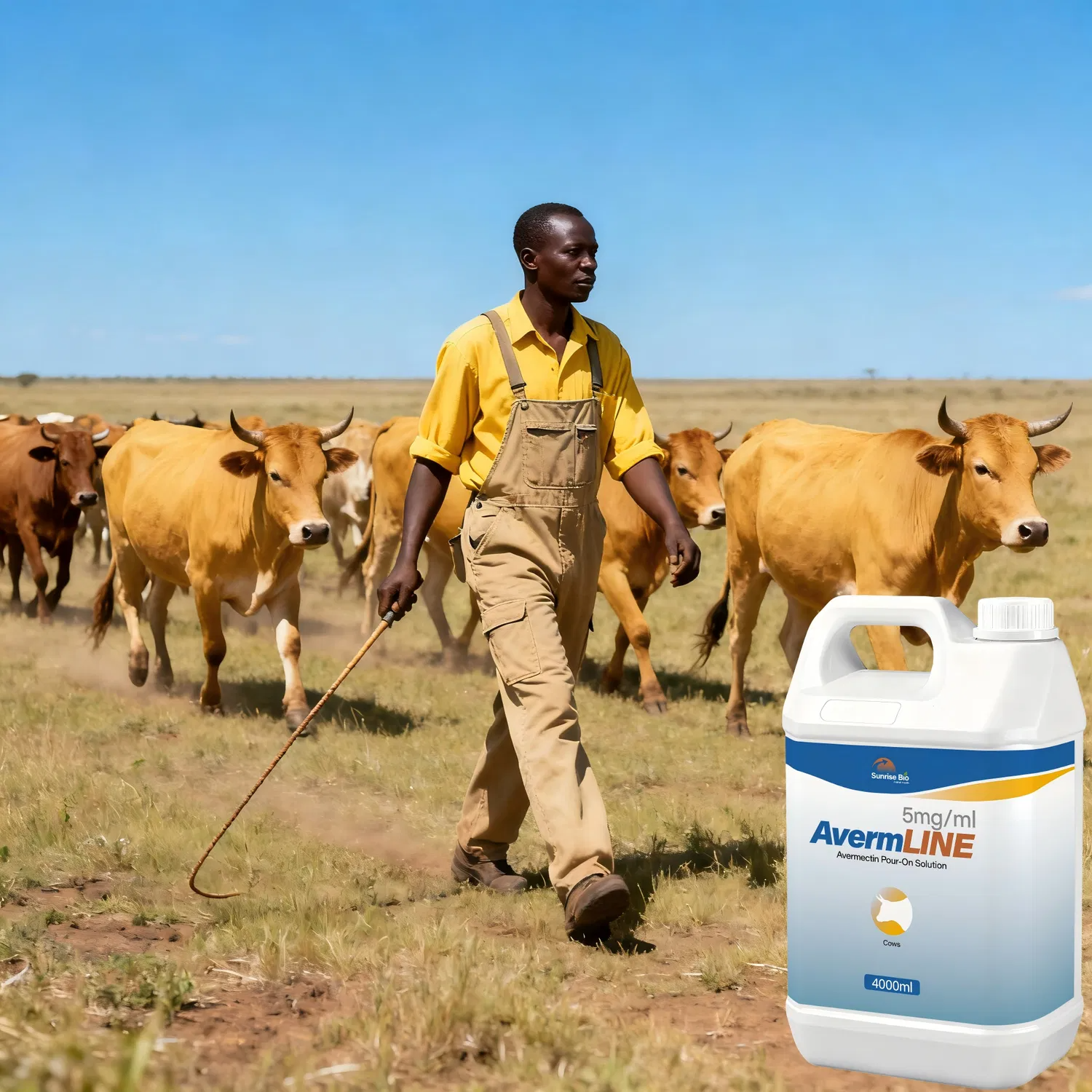 Avermectin Pour-on Solution for Cows - Choose 1000ml or 4000ml Size