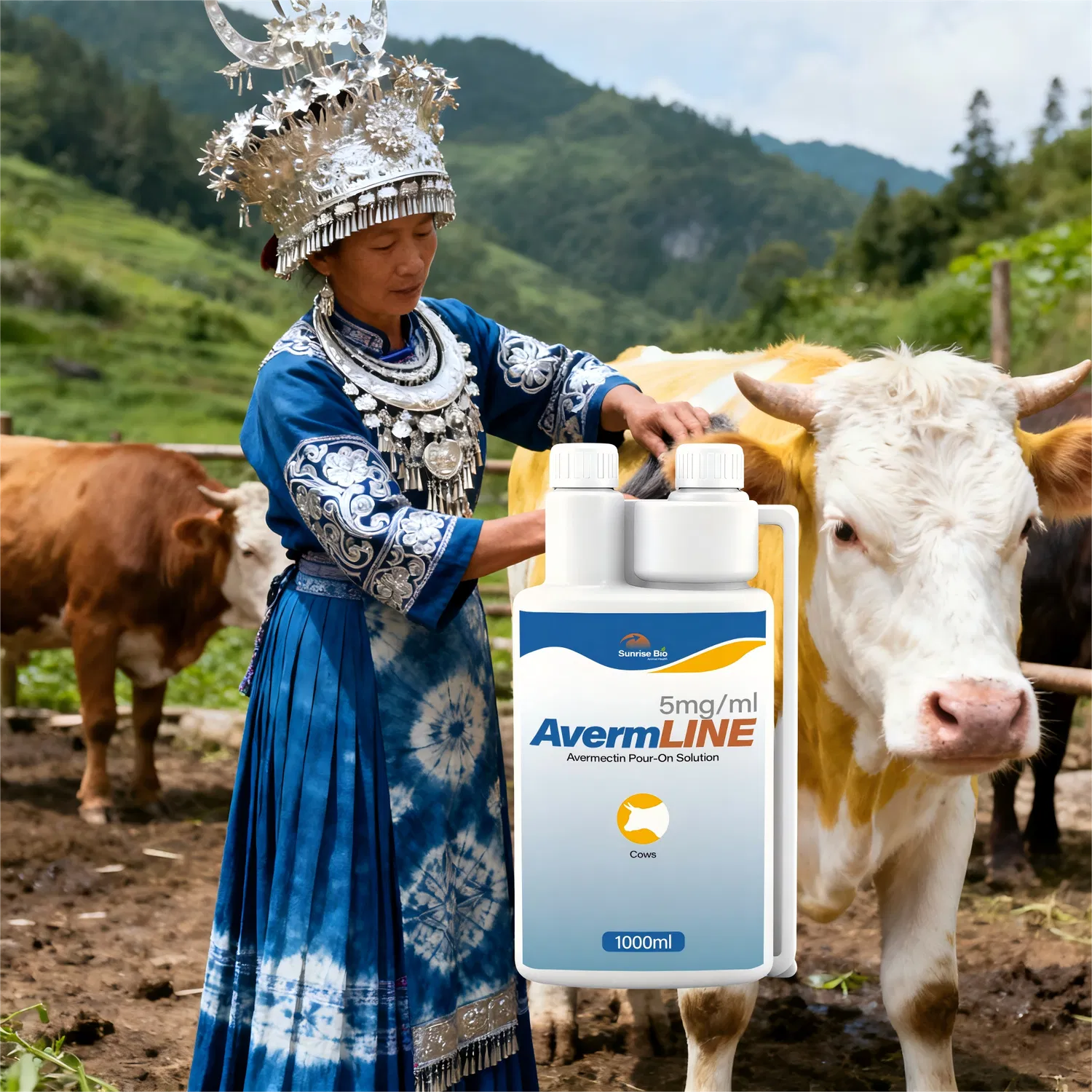 Avermectin Pour-on Solution: Effective Treatment for Cows - 1000ml/4000ml