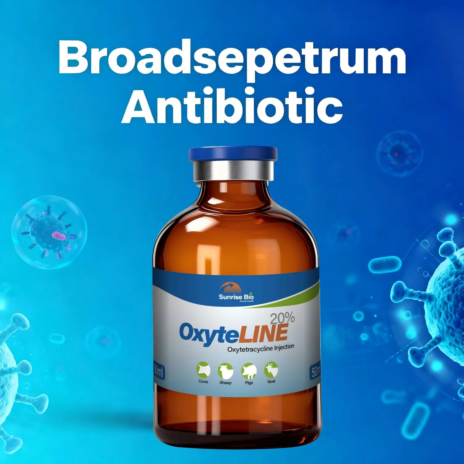 Oxytetracycline Injection 20% Long Acting Veterinary Antibiotic for Cattle and Sheep